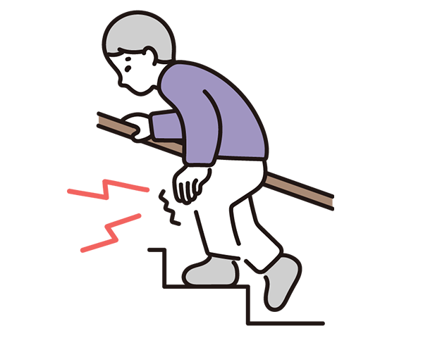 膝が痛い年配の女性