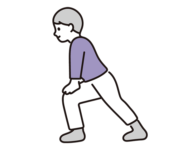 ストレッチをする年配の女性